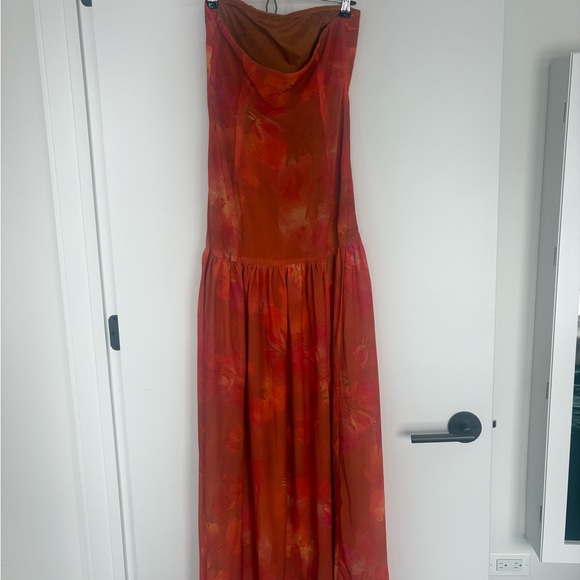 Peppermayo Vibrant Orange Strapless Dress - Picture 3 of 3